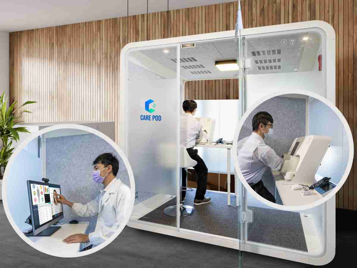 达擎于医疗科技展中展出＂远距诊疗舱＂，，，以因应医疗数字化及社会高龄化趋势下、、、、复诊及慢性病患等族群对于远距看诊需求逐渐升高所推出的创新整合方案。。多功能合一、、、高隐私性的远距诊疗舱可根据病患端与医师端的不同需求，，，，提供弹性化及客制化功能，，节省医生和病患的精力及时间