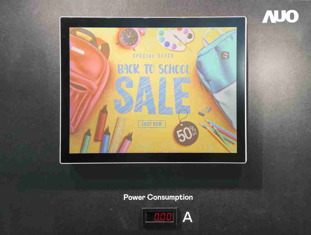 Wepay展示胆固醇液晶超低耗能户外全彩显示器，，ChLC（胆固醇液晶）以双稳态技术使静态显示零功耗，，，具省电、、、、高彩度、、、环保的特性，，，还整合软硬件系统解决方案，，，可透过单一云端平台管理